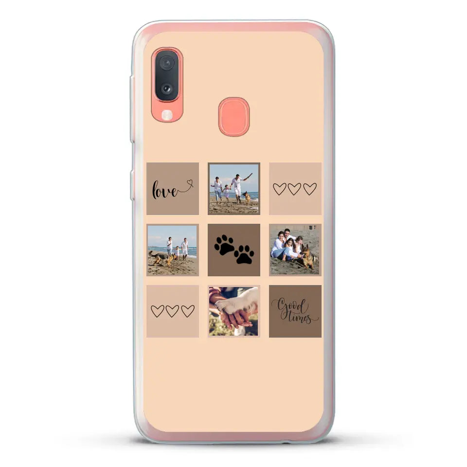 Carré grille 4 photos - Coque de téléphone personnalisée