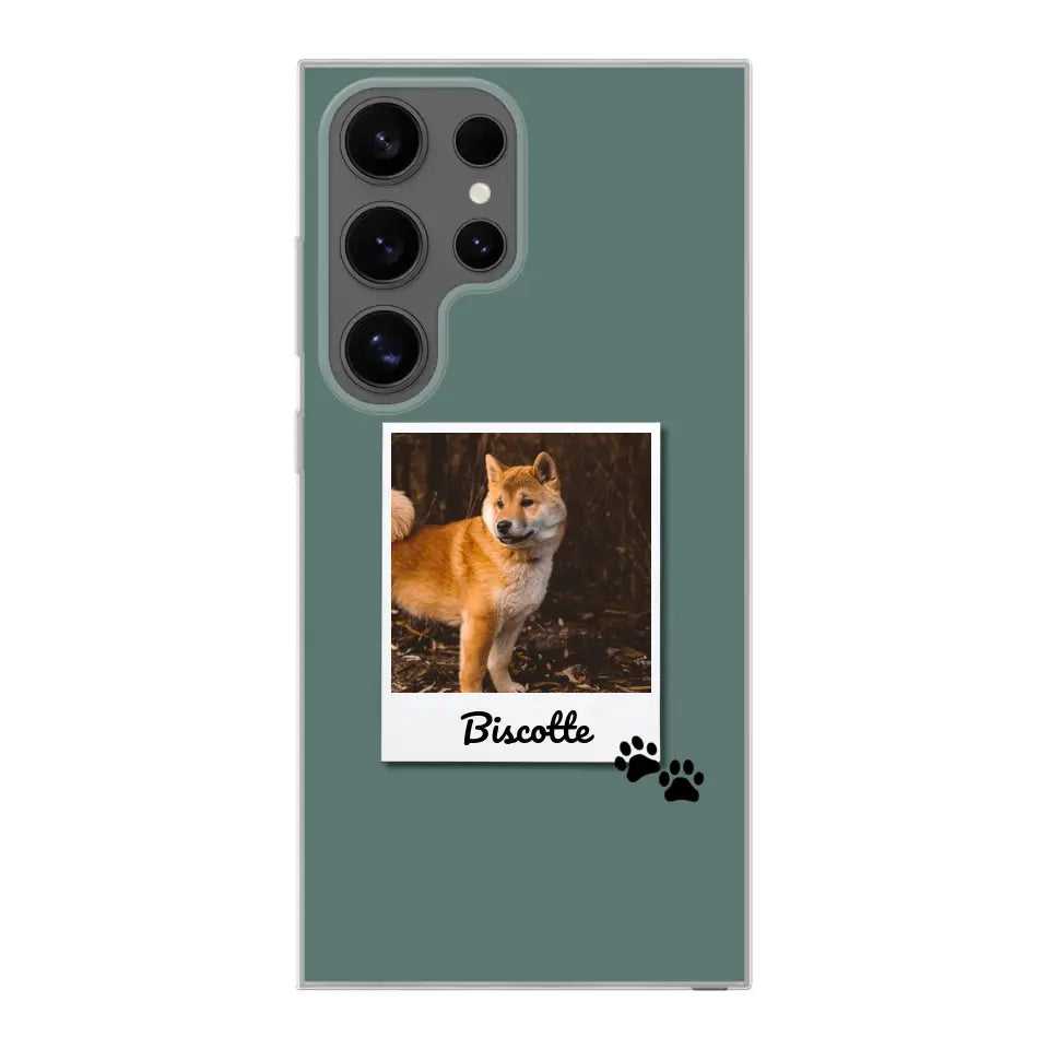 Photo polaroid avec prénom - Coque de téléphone personnalisée