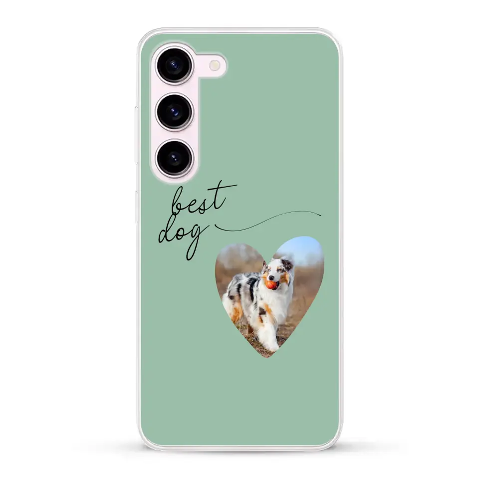 Photo coeur best dog - Coque de téléphone personnalisée