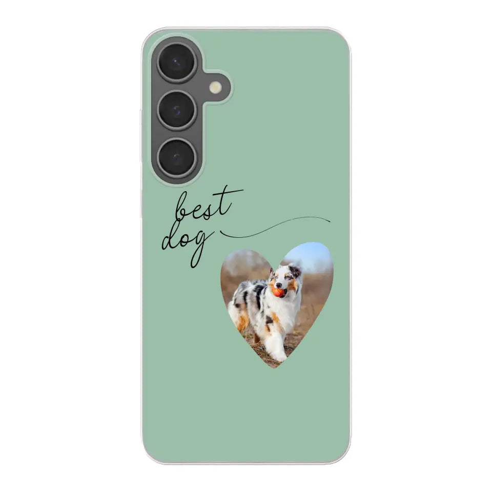 Photo coeur best dog - Coque de téléphone personnalisée