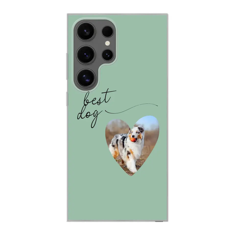 Photo coeur best dog - Coque de téléphone personnalisée