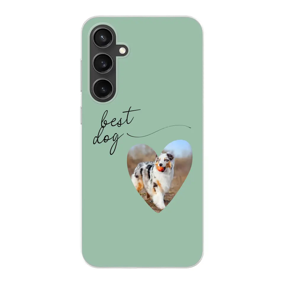 Photo coeur best dog - Coque de téléphone personnalisée