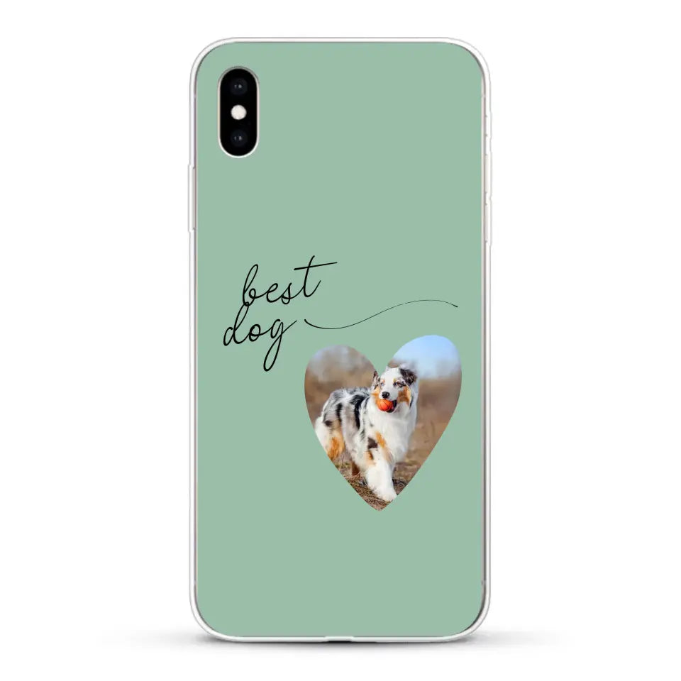 Photo coeur best dog - Coque de téléphone personnalisée