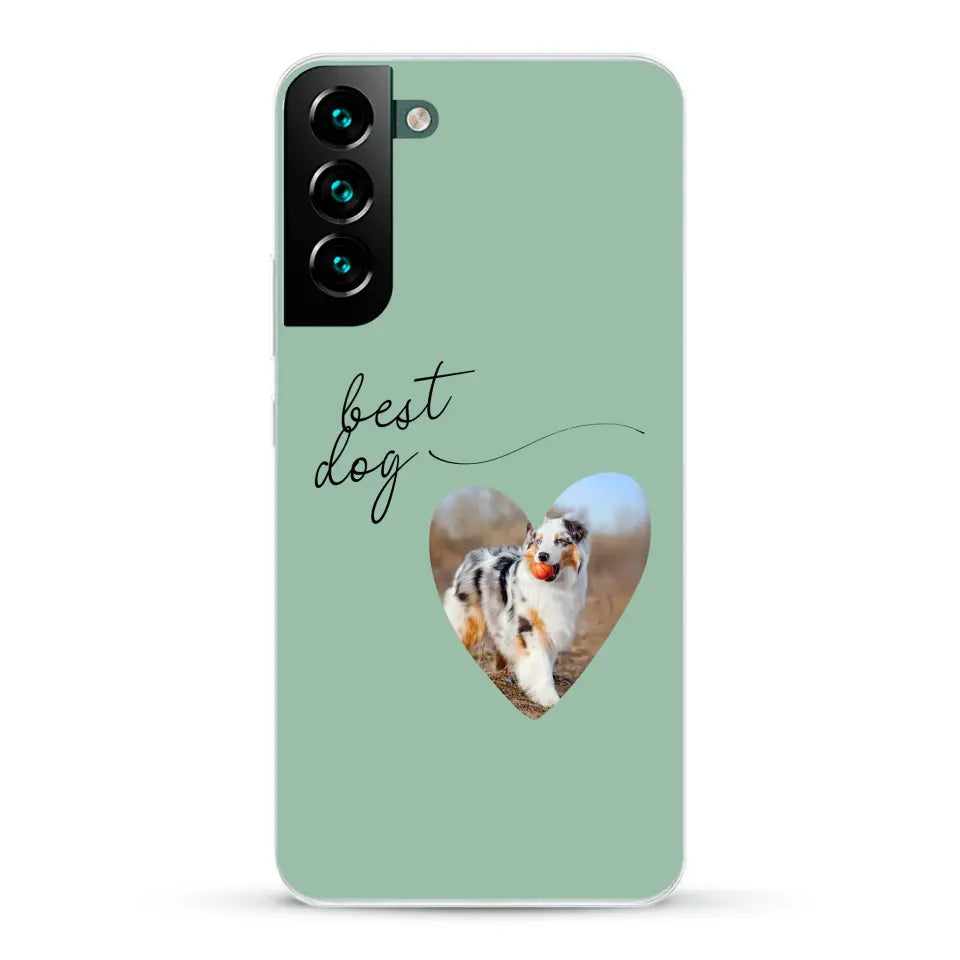 Photo coeur best dog - Coque de téléphone personnalisée