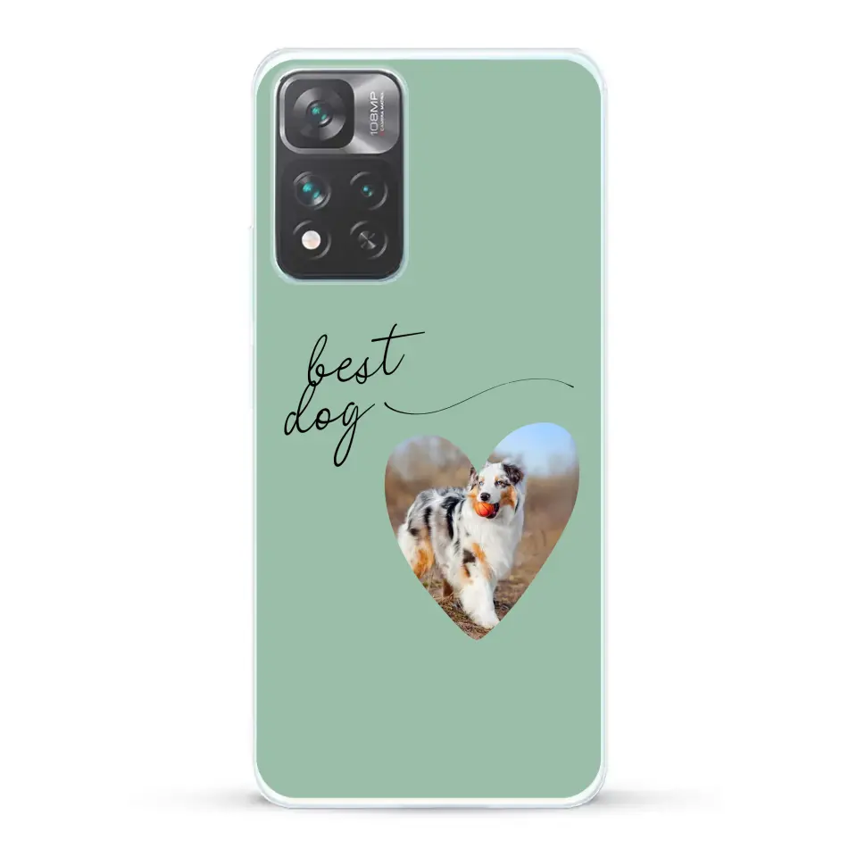 Photo coeur best dog - Coque de téléphone personnalisée