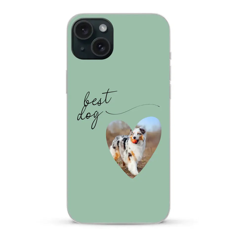 Photo coeur best dog - Coque de téléphone personnalisée