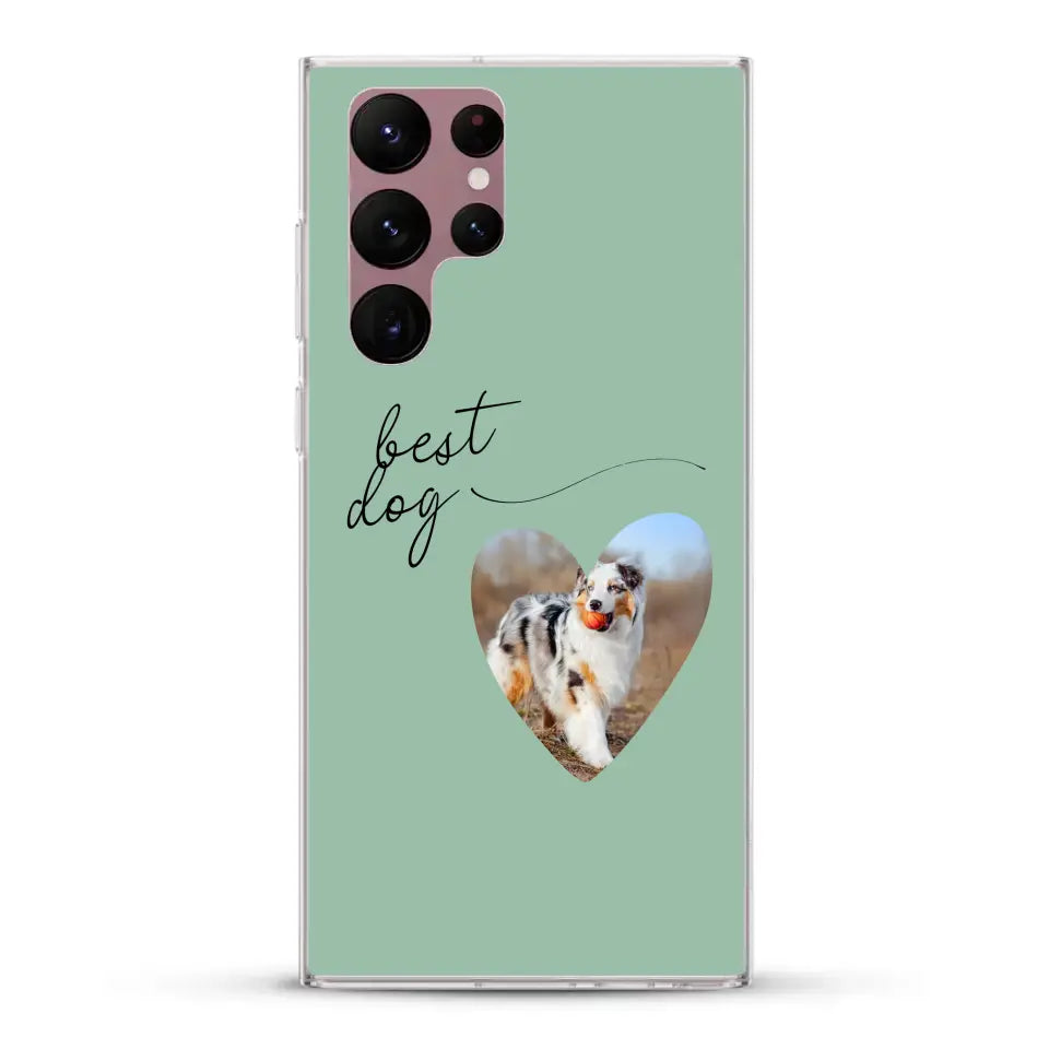 Photo coeur best dog - Coque de téléphone personnalisée