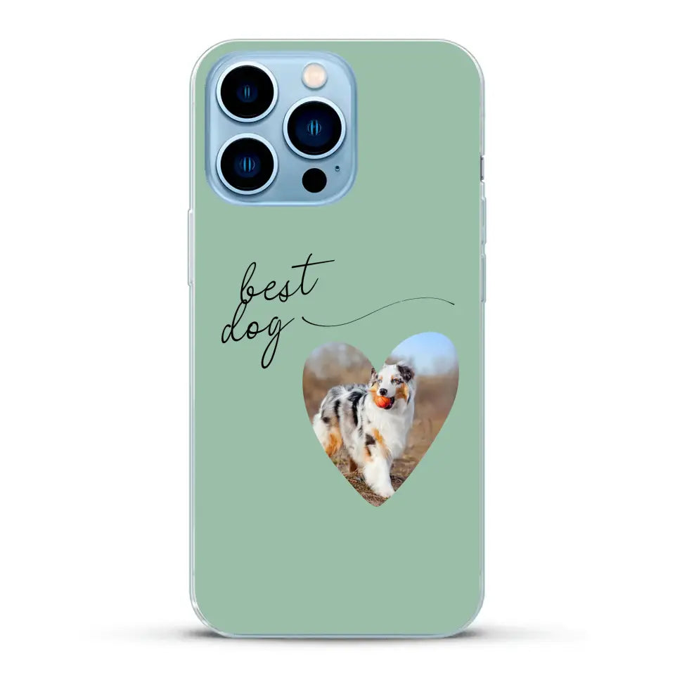 Photo coeur best dog - Coque de téléphone personnalisée