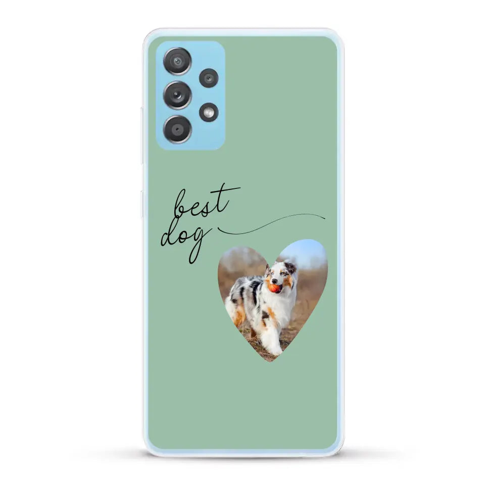 Photo coeur best dog - Coque de téléphone personnalisée