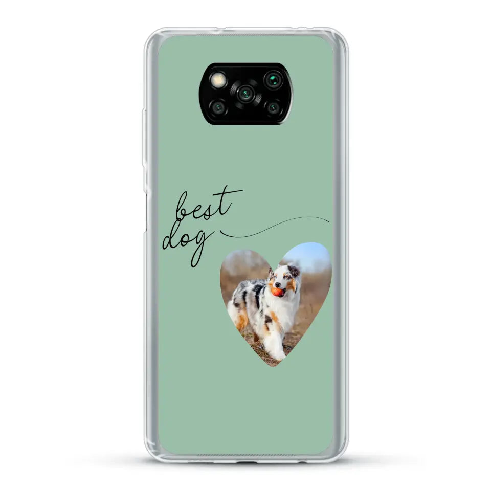 Photo coeur best dog - Coque de téléphone personnalisée