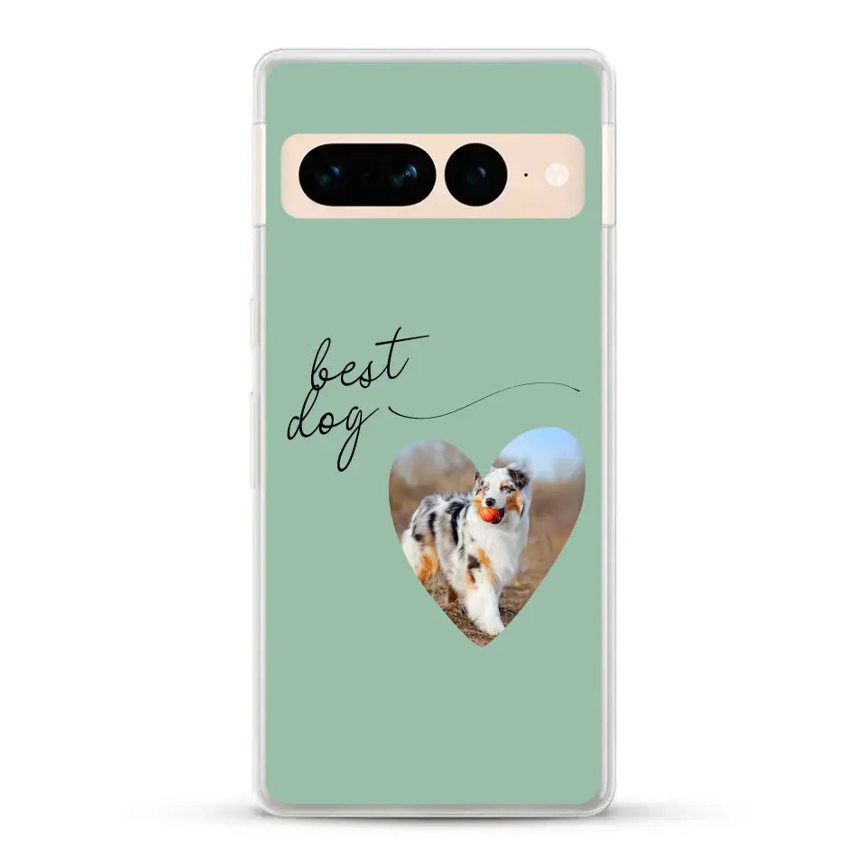 Photo coeur best dog - Coque de téléphone personnalisée