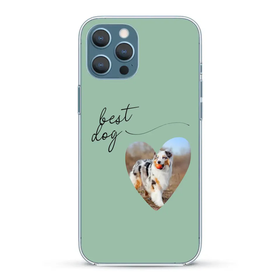 Photo coeur best dog - Coque de téléphone personnalisée