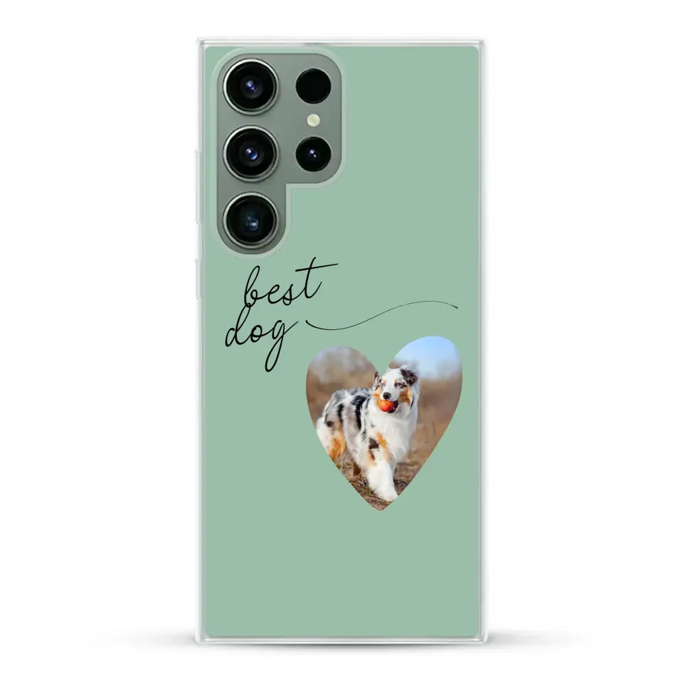 Photo coeur best dog - Coque de téléphone personnalisée