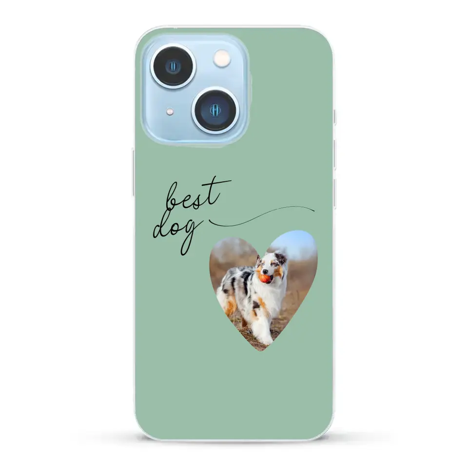 Photo coeur best dog - Coque de téléphone personnalisée