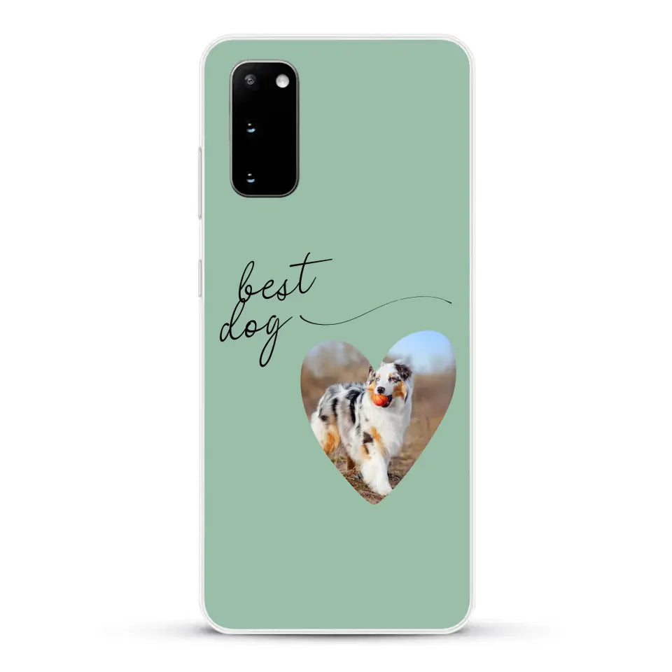 Photo coeur best dog - Coque de téléphone personnalisée