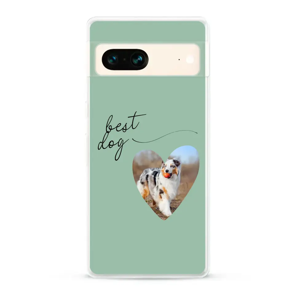 Photo coeur best dog - Coque de téléphone personnalisée