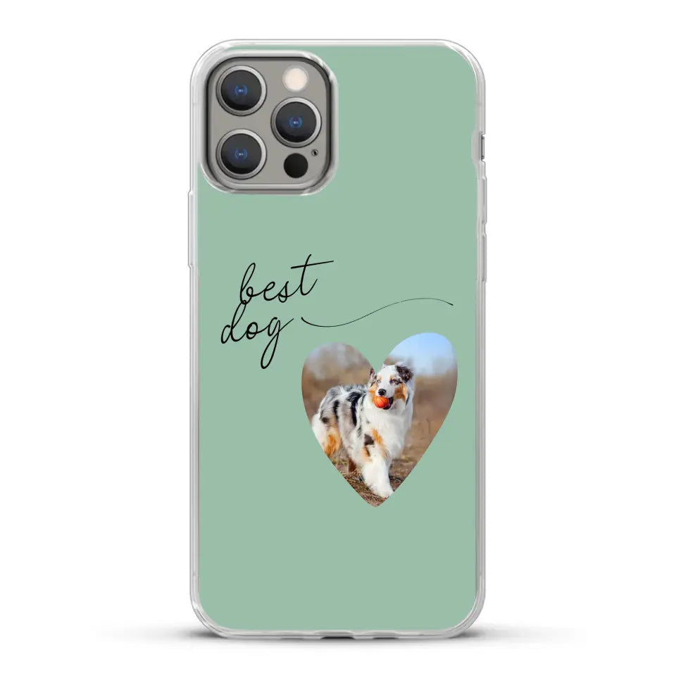 Photo coeur best dog - Coque de téléphone personnalisée