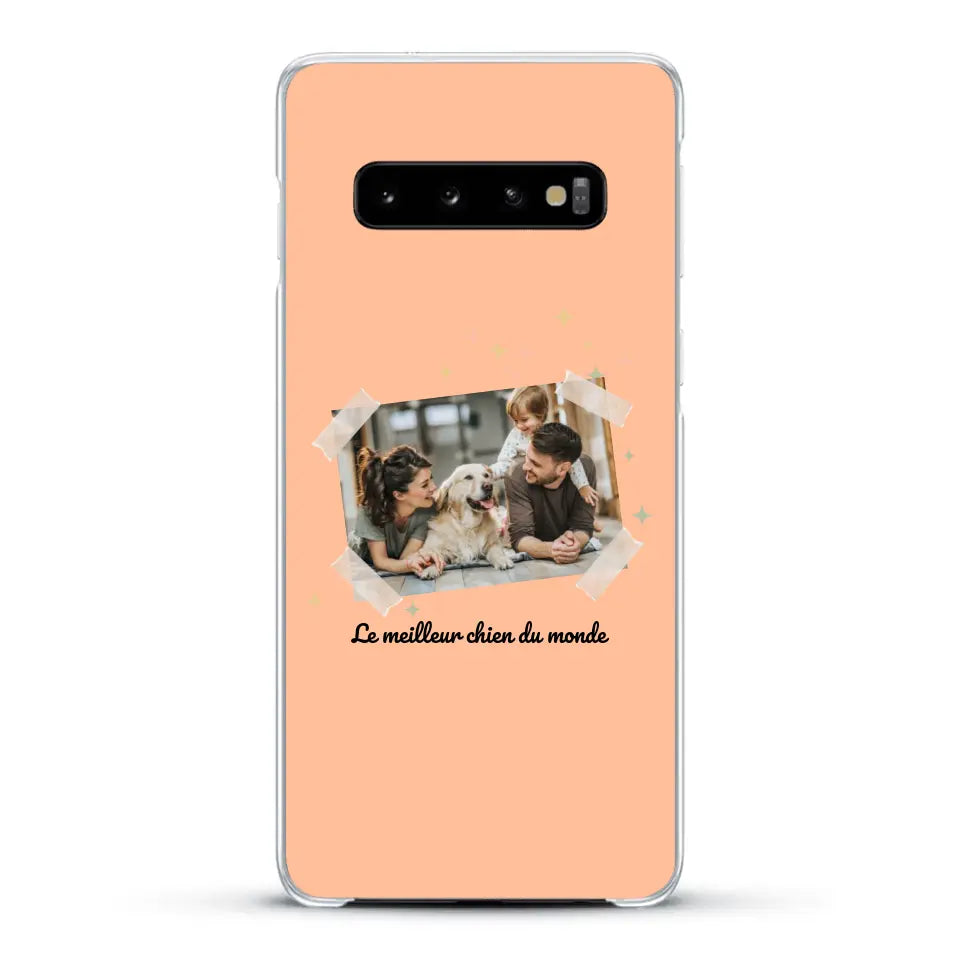 Photo scotchée "le meilleur chien du monde" - Coque de téléphone personnalisée