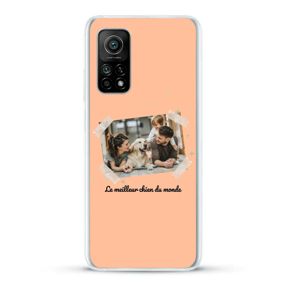Photo scotchée "le meilleur chien du monde" - Coque de téléphone personnalisée