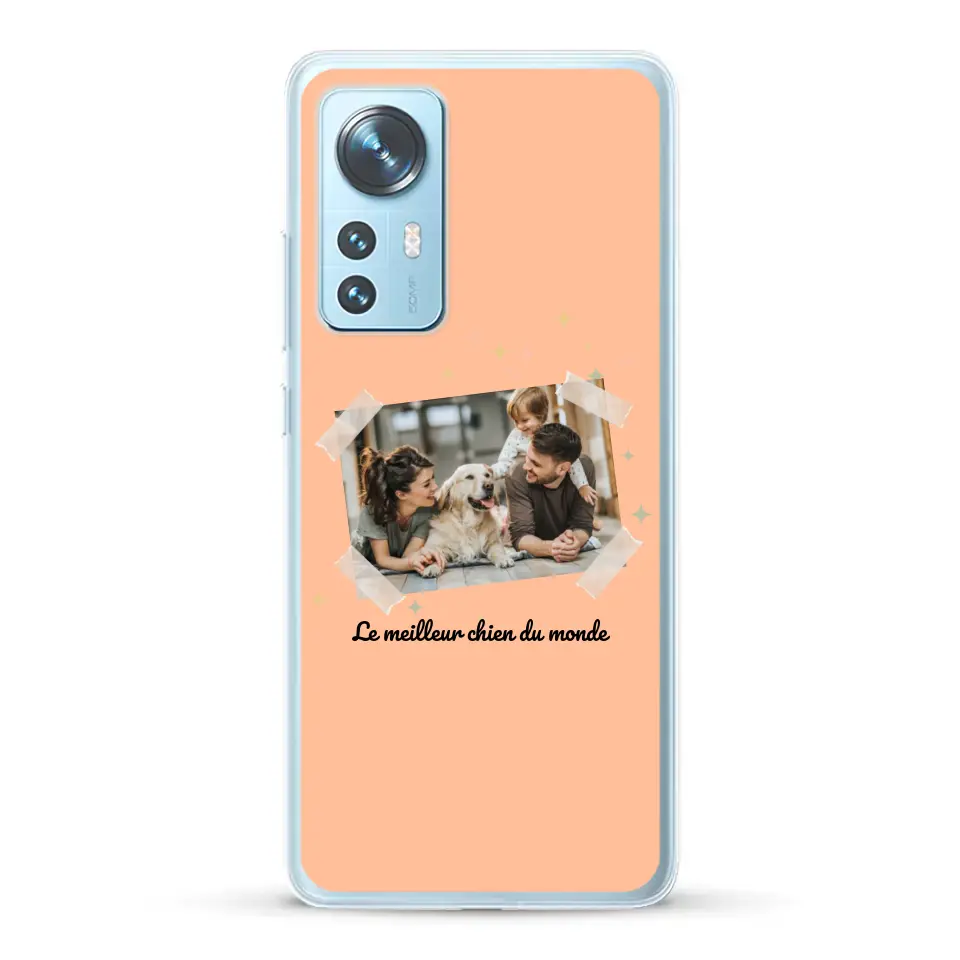 Photo scotchée "le meilleur chien du monde" - Coque de téléphone personnalisée