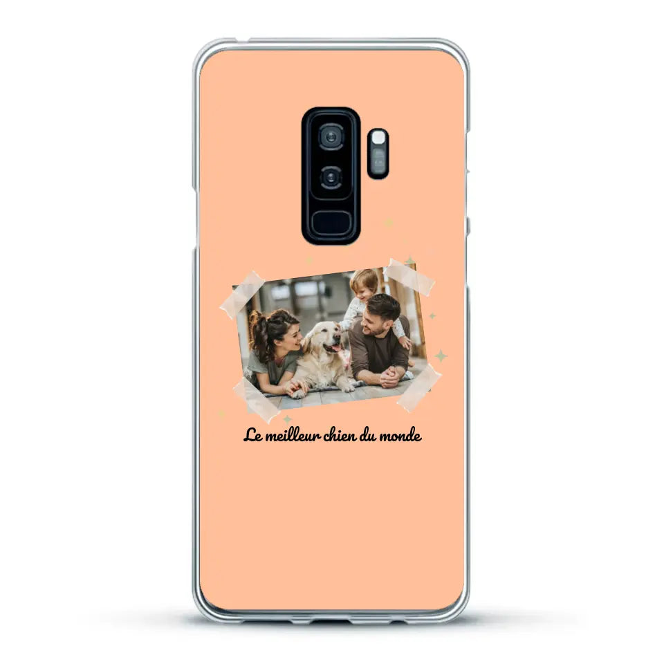 Photo scotchée "le meilleur chien du monde" - Coque de téléphone personnalisée