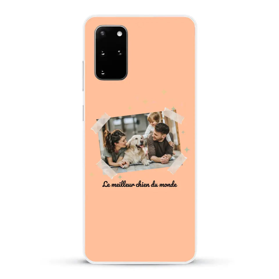Photo scotchée "le meilleur chien du monde" - Coque de téléphone personnalisée