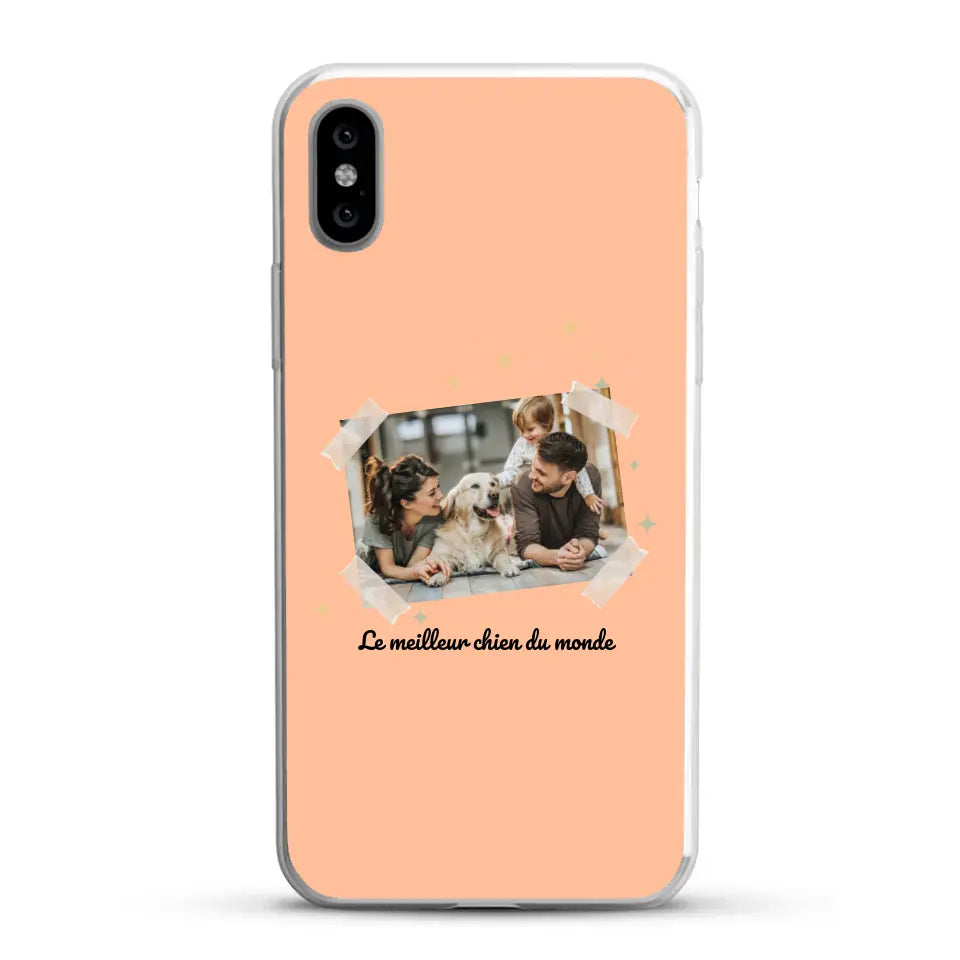 Photo scotchée "le meilleur chien du monde" - Coque de téléphone personnalisée