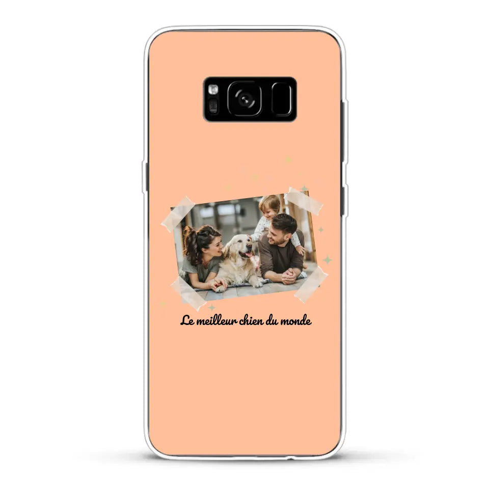 Photo scotchée "le meilleur chien du monde" - Coque de téléphone personnalisée