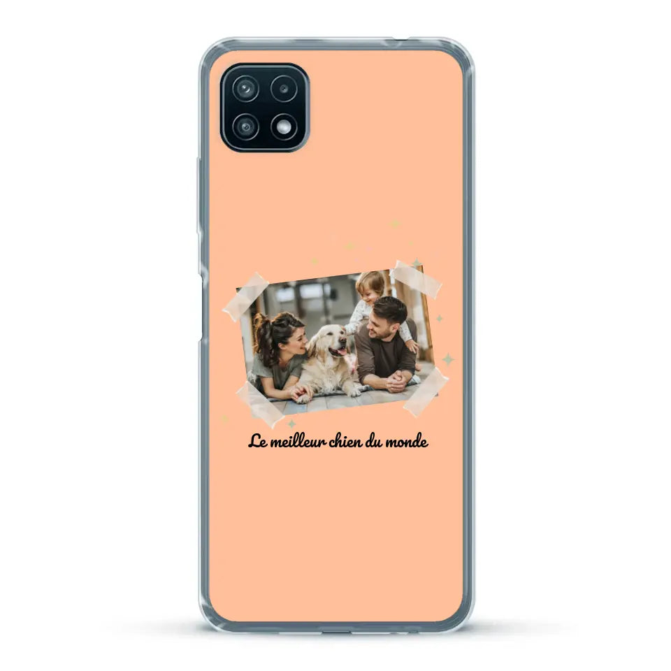 Photo scotchée "le meilleur chien du monde" - Coque de téléphone personnalisée