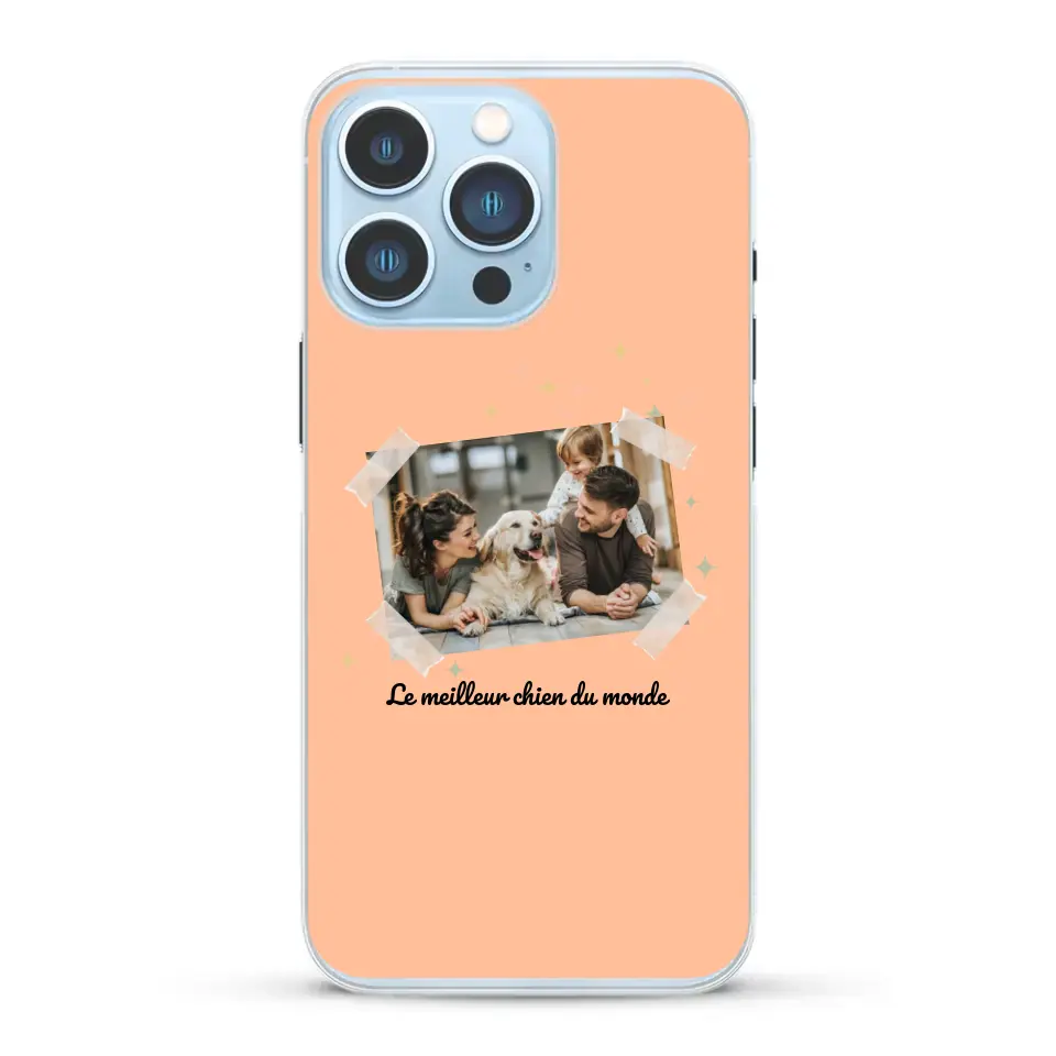 Photo scotchée "le meilleur chien du monde" - Coque de téléphone personnalisée