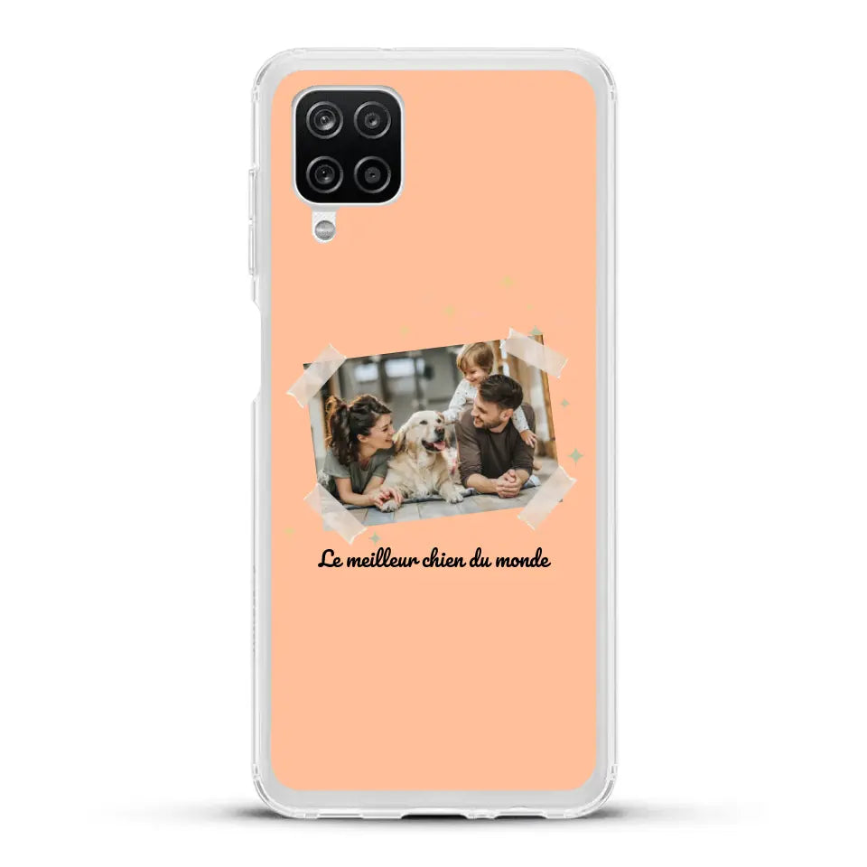 Photo scotchée "le meilleur chien du monde" - Coque de téléphone personnalisée