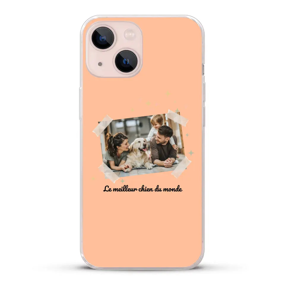 Photo scotchée "le meilleur chien du monde" - Coque de téléphone personnalisée