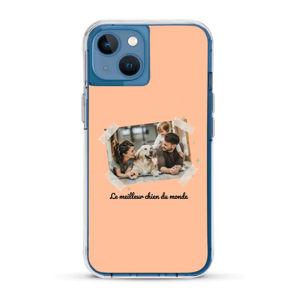 Photo scotchée "le meilleur chien du monde" - Coque de téléphone personnalisée