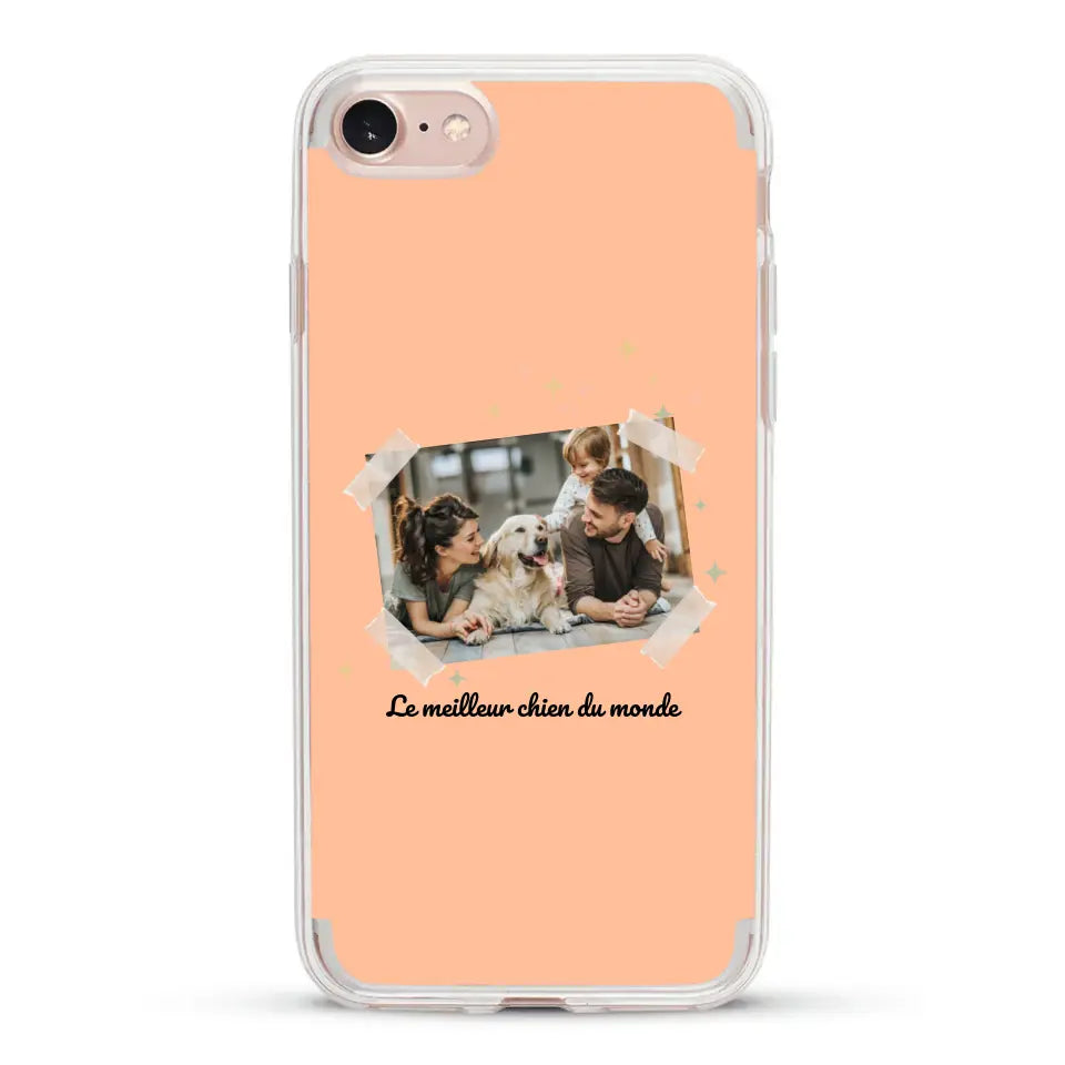 Photo scotchée "le meilleur chien du monde" - Coque de téléphone personnalisée