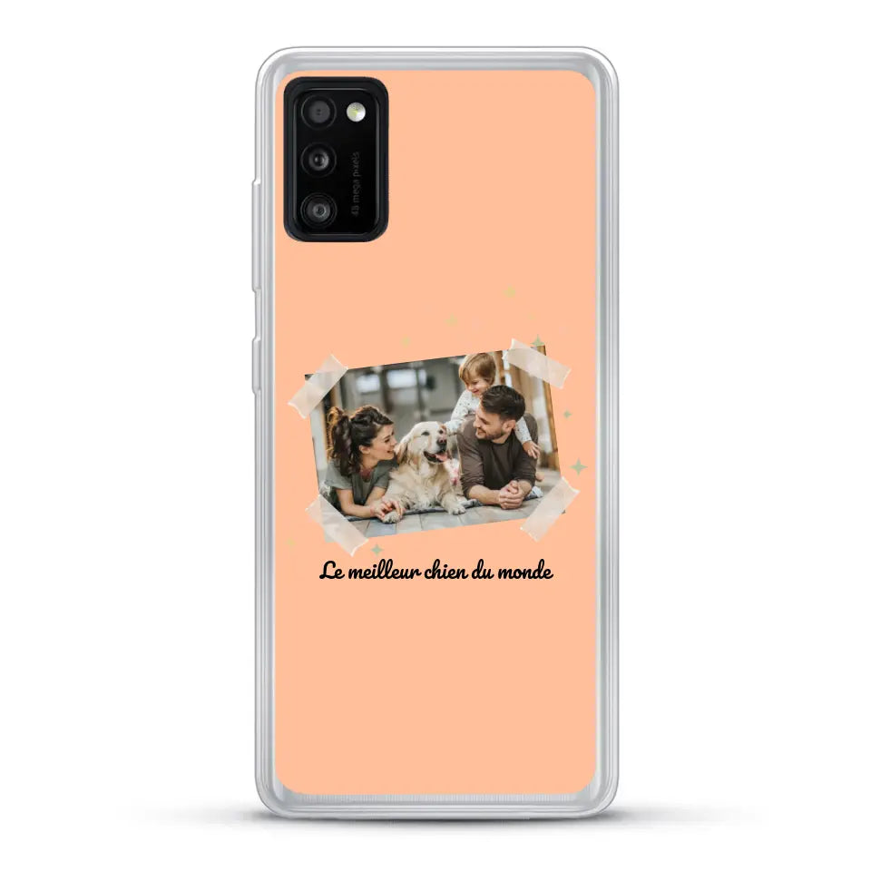 Photo scotchée "le meilleur chien du monde" - Coque de téléphone personnalisée