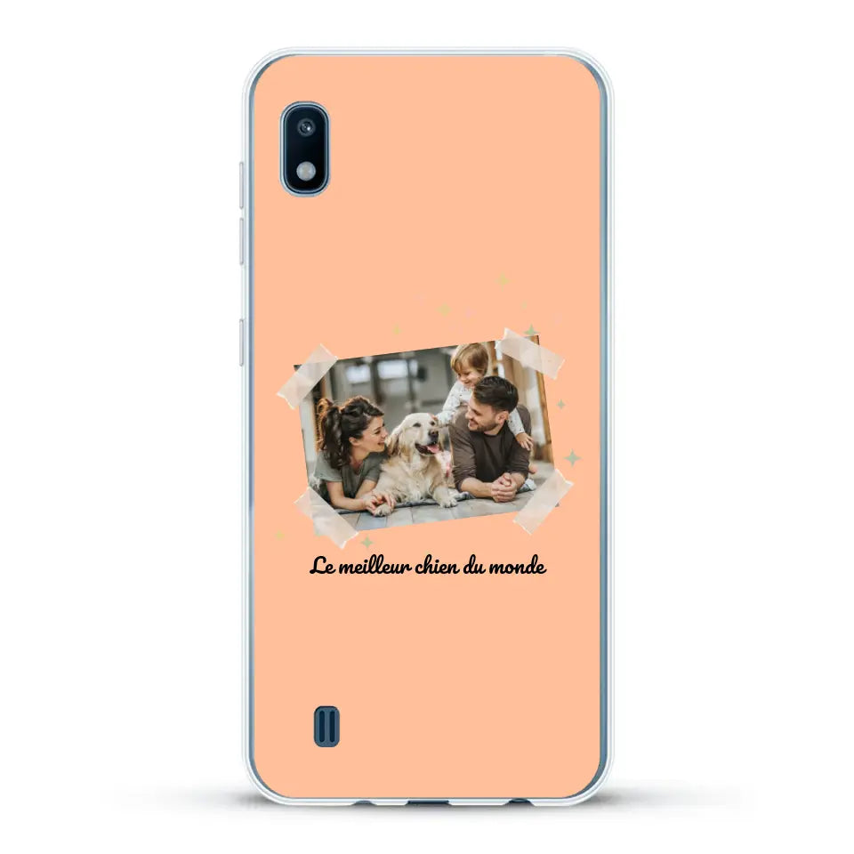 Photo scotchée "le meilleur chien du monde" - Coque de téléphone personnalisée