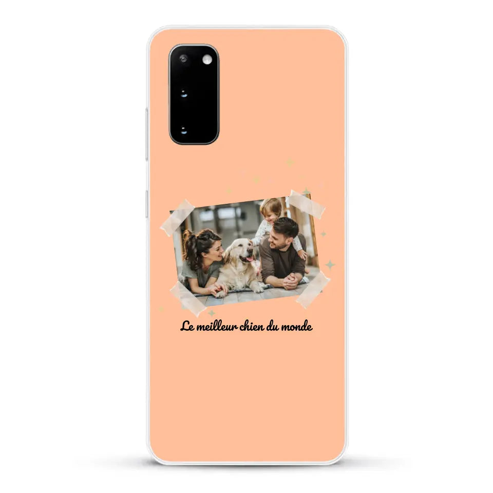 Photo scotchée "le meilleur chien du monde" - Coque de téléphone personnalisée