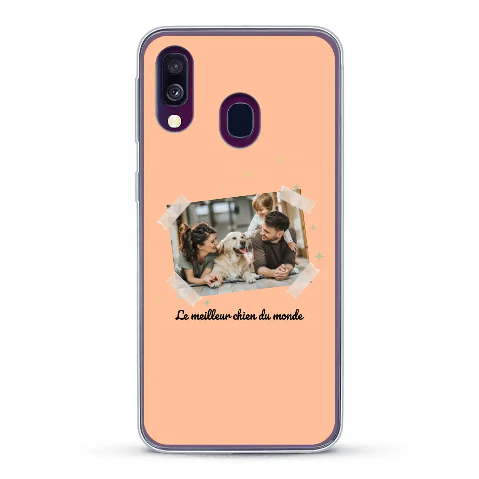 Photo scotchée "le meilleur chien du monde" - Coque de téléphone personnalisée