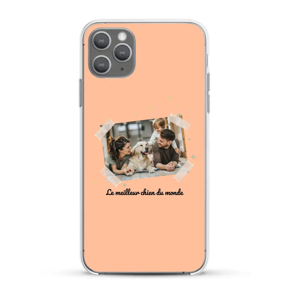 Photo scotchée "le meilleur chien du monde" - Coque de téléphone personnalisée