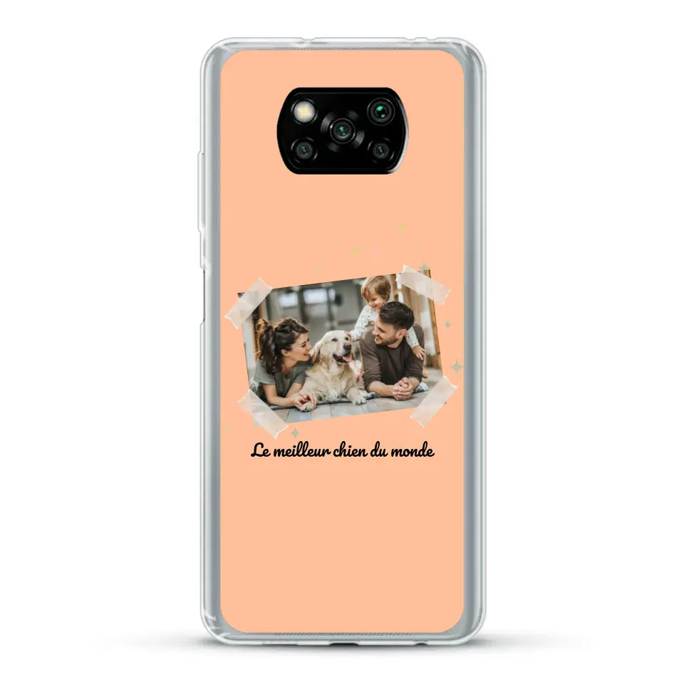 Photo scotchée "le meilleur chien du monde" - Coque de téléphone personnalisée