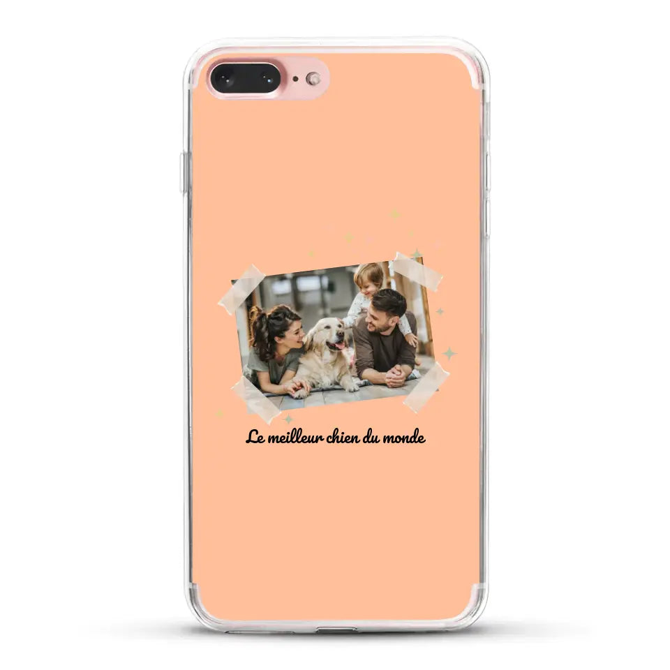 Photo scotchée "le meilleur chien du monde" - Coque de téléphone personnalisée
