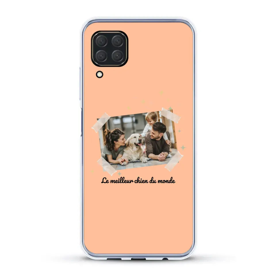 Photo scotchée "le meilleur chien du monde" - Coque de téléphone personnalisée