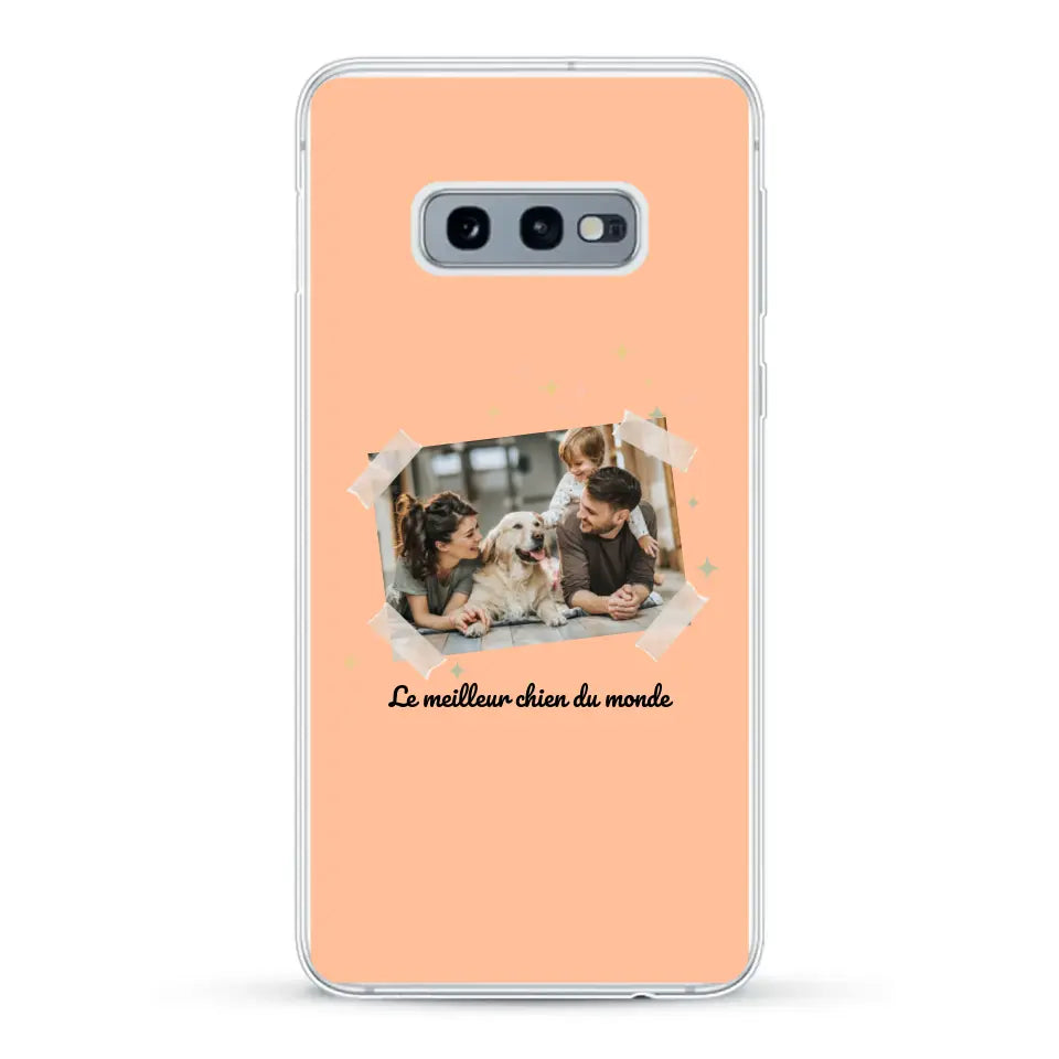 Photo scotchée "le meilleur chien du monde" - Coque de téléphone personnalisée
