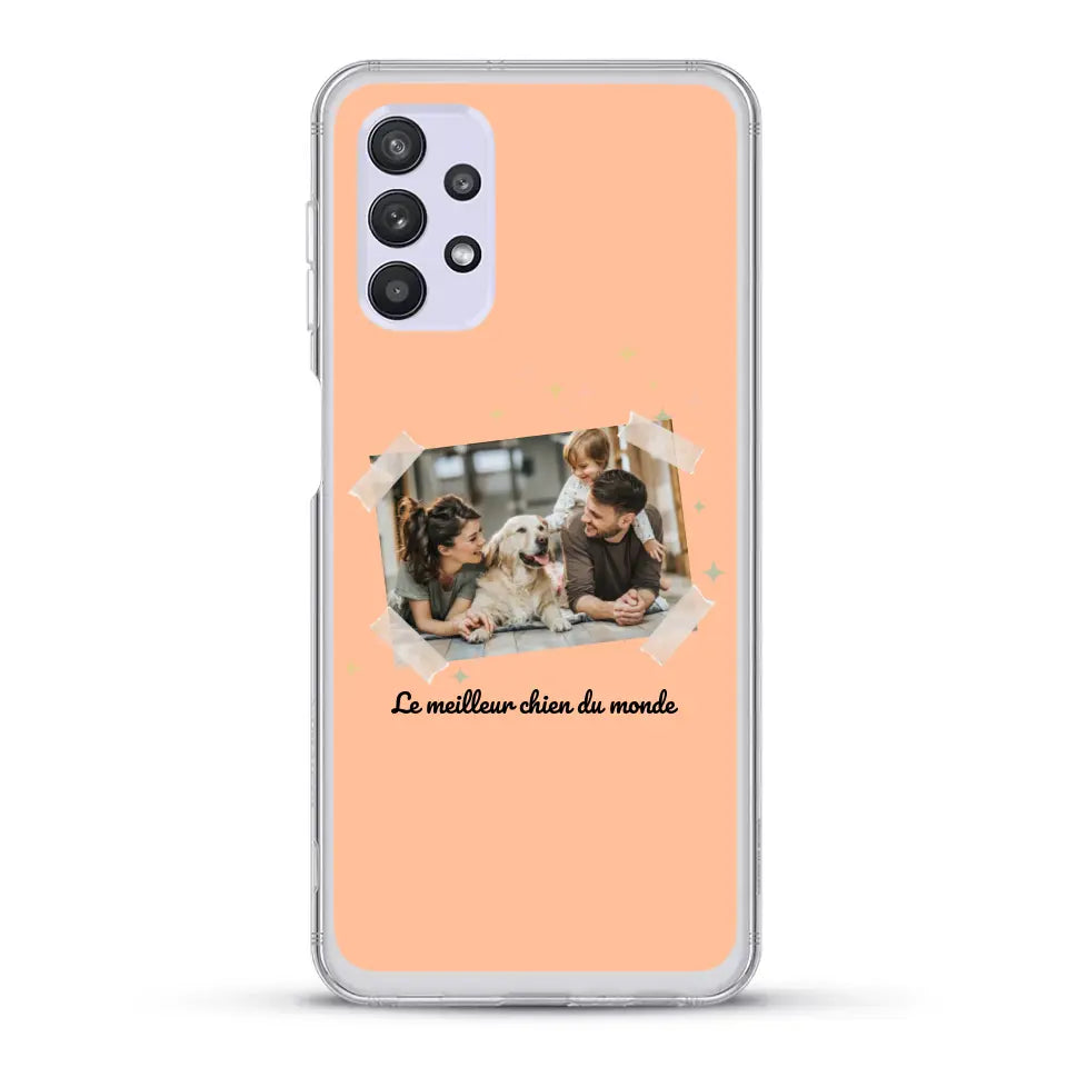 Photo scotchée "le meilleur chien du monde" - Coque de téléphone personnalisée