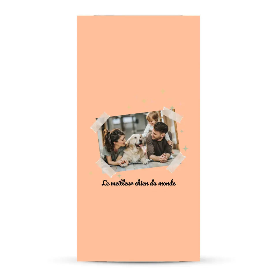 Photo scotchée "le meilleur chien du monde" - Coque de téléphone personnalisée