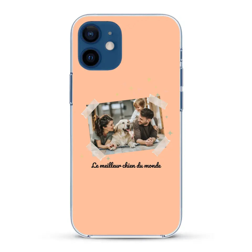 Photo scotchée "le meilleur chien du monde" - Coque de téléphone personnalisée