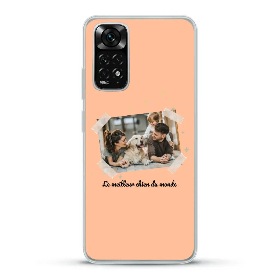 Photo scotchée "le meilleur chien du monde" - Coque de téléphone personnalisée