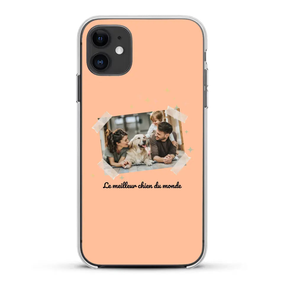 Photo scotchée "le meilleur chien du monde" - Coque de téléphone personnalisée