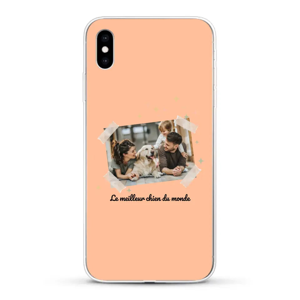 Photo scotchée "le meilleur chien du monde" - Coque de téléphone personnalisée