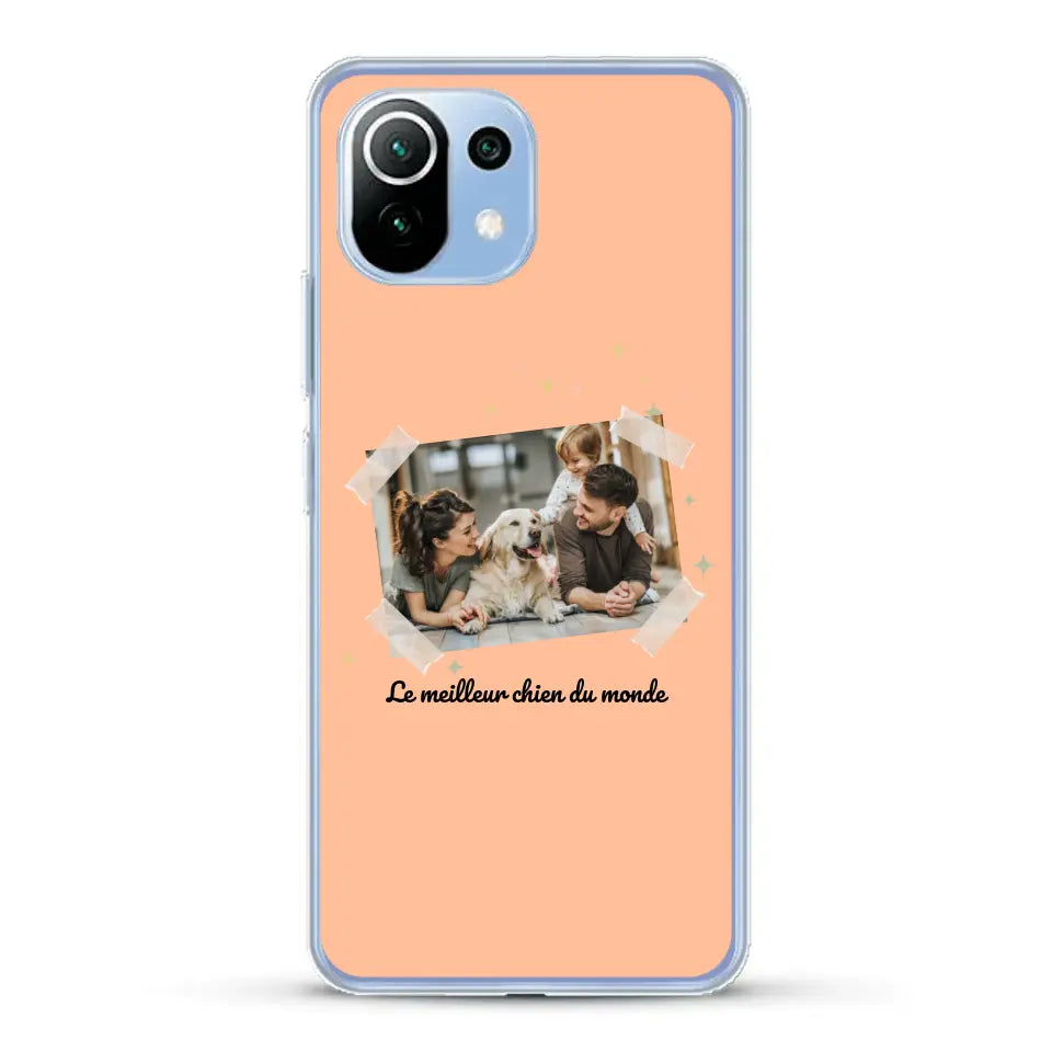 Photo scotchée "le meilleur chien du monde" - Coque de téléphone personnalisée
